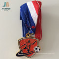 Custom 40mm Red Enamel Promotion Gift Soccer Trophy or Metal Football Medal
